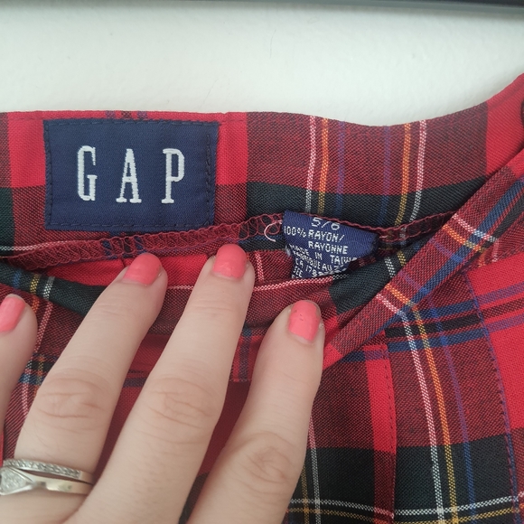 Vintage 90s Gap Plaid Red Pleated Tartan Skirt 5/6 - Picture 6 of 7